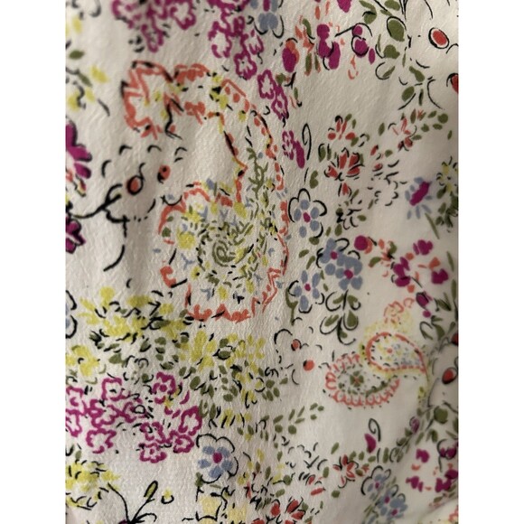 anthropologie Meadow Rue Floral Print With Lace SS Top Womens XS - Picture 5 of 9